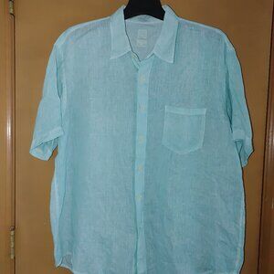 120% LINO Men's 100% Silk Short Sleeves Shirt Size XL NWOT